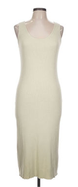 Anthropologie Saturday Sunday Ribbed Knit Midi Tank Dress Large Cream Bodycon Photo 0