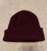 Knit Maroon Beanie Red Photo 0