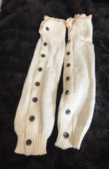 Buttoned Leg Warmers boot socks one size lace edge country warmth country Photo 0