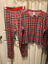 PINK Victoria's Secret Red Plaid Long Sleeve Pajama Set Photo 0