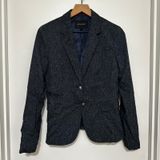 Banana Republic | Women's Blue Donegal Blazer Crest Button Blazer Jacket, Size 6 Photo 0