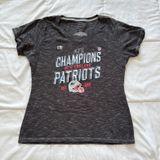 NFL New England Patriots AFC Champions V-Neck Graphic T-Shirt Grey Womens Large Photo 0