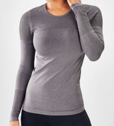 Fabletics Musetta Seamless Long Sleeve Performance Top Gray Size Small Photo 0