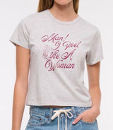 NWT- Abercrombie & Fitch Shania Twain Western Cotton Skimming Tee size large Photo 0