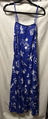 NWT Anthropologie Paper Heart Royal Blue & White Maxi Coastal Slip Dress Medium Photo 0