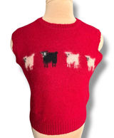 Skyr Sportswear Vintage Red Shetland Wool Black Sheep Sweater Vest Size 36 Photo 0
