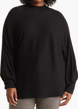 T Tahari Mock Neck Sweater Women 2X Black New Ribbed Dolman Sleeve Photo 0