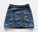 Free People Blue Denim Button Front Mini Skirt Size 4 A-Line Jean Skirt Photo 0