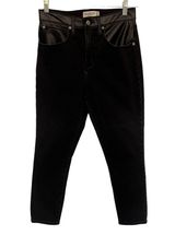 Abercrombie & Fitch Super Skinny Ankle Women Jeans Sz 6 Y2K Grunge Faux Leather Photo 0
