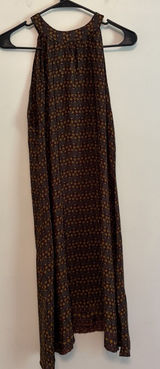 Earthbound Trading Co Dress Large Burgundy Floral Midi Hippie Boho Granola Photo 0