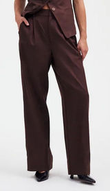 Madewell Slouchy Straight Pant Drapey Twill Wide Leg Trousers Linen Brown Size 6 Photo 0