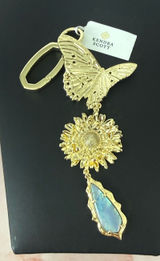 Kendra Scott | Gold Butterfly & Sunflower Bag Charm/Keychain w/Blue Opal Charm Photo 0