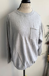 Aerie Womens Medium‎ Gray Crewneck Sweatshirt Oversized Pocket Pullover Fleece Photo 0