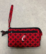 Vera Bradley Red and Black Geometric Wristlet Cincinnati Bearcats Quilted NCAA Photo 0