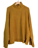 Abercrombie Fitch Womens Ochre Yellow Ribbed Turtleneck Sweater Oversized XL Photo 0