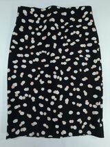 Philosophy Polka Dot Pencil Midi Skirt Black Blush Career Stretch Size 2 Photo 0