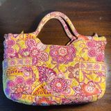 Vera Bradley in the "Bali Gold" Quilted Floral Tote Handbag in Yellow & Pink Photo 0