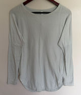 Lululemon 100% Cotton Long Sleeve‎ Knit Sweater Light Blue Mint Green Size 4 Photo 0