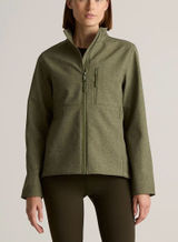 Quince Women’s Soft-shell Fleece Lined Full Zip Heather Olive Oil Jacket Size XS Photo 0