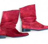 St. John's Bay Red Leather Suede Slouch Boots Women’s 11 boho western Photo 0