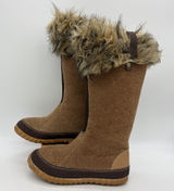 Sorel Womens 5 Boots Cozy Joan Tall Felt Faux Fur Tan Warm Pull On NL1884-286 Photo 0