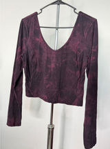 Lululemon Align Long Sleeve Shirt Diamond Dye Cassis Black V-Neck Crop Top 10 Photo 0