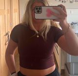 Maroon aerie offline cropped top  Photo 0