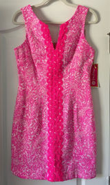 Lilly Pulitzer for Target “See Ya Later” Shift Dress Sleeveless Hot Pink Pattern Photo 0