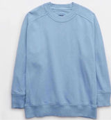 Aerie Down to the Earth oversized relaxed fit sweatshirt Light Blue Small Photo 0