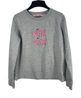 Kate Spade Wink Wink Sweatshirt Womens Small Gray Graphic Photo 0