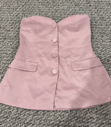 ZARA Strapless Button Down Top Photo 0