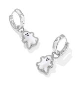 NWT Kendra Scott Ghost Silver Huggie Earrings Photo 0