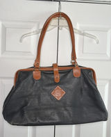 Katherine Ward Vintage Doctor Satchel Black Tan Leather Handbag USA Handbag Photo 0