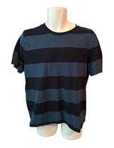 Old Navy Men Striped Short Sleeve Core Crew T Shirt Size Large Rugby Navy Photo 0
