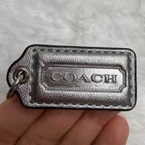 1.5" COACH Silver Fob Bag Charm Hang tag Hangtag Photo 0