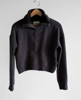 UpWest‎ Resort & Mercantile Womens Small Gray Cropped Snap Mock Neck Sweatshirt Photo 0
