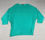 Lauren Ralph Lauren Tunic T-Shirt Womens M Green Dolman Sleeve Jersey Stretch Photo 0