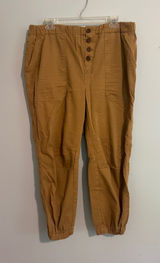 Free People Casual Cropped Jogger Pants- Tan - Large Photo 0
