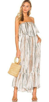 Free People Summer Vibes Tie‎ Dye Flounce Overlay Tube Jumpsuit Photo 0