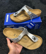BIRKENSTOCK Gizeh silver sandals shoes women’s eur 39 new Photo 0