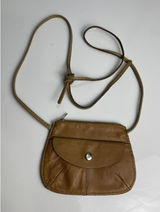 Vintage Leather Mini Crossbody Bag Tan Brown Made in Hong Kong 70s 80s Festival Photo 0