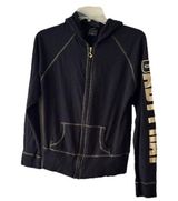 Vintage Baby Phat Y2k Zip Up Hoodie Sz L Black/gold Goth Dark Fairy Lightweight Photo 0