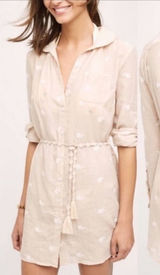 Anthropologie Mermaid Label Cream Shoreward Beach Dress Photo 0
