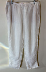 J.‎ Jill Love Linen White Straight Leg Pull On Pants Size Medium Photo 0