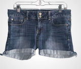 American Eagle Outfitters Artist Blue Denim Cuffed Jean Shorts Size 6 Photo 0