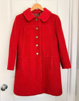 Vintage 1960's Ohrbach's Red Wool and Mohair‎ German Coat Old Money Jackie'O Photo 0