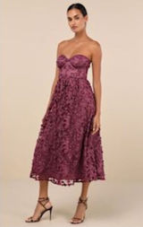 Lulus Burgundy Lace Dress Photo 0