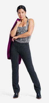 BETABRAND Straight Leg Charcoal Gray Classic Dress Pant Yoga Pants Size Medium Photo 0