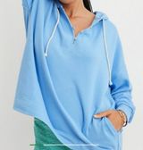 Beach Weekend Oversized Hoodie Size Medium Blue Sweater Photo 0