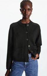 COS Cropped Wool Cardigan black Sz Small Photo 0